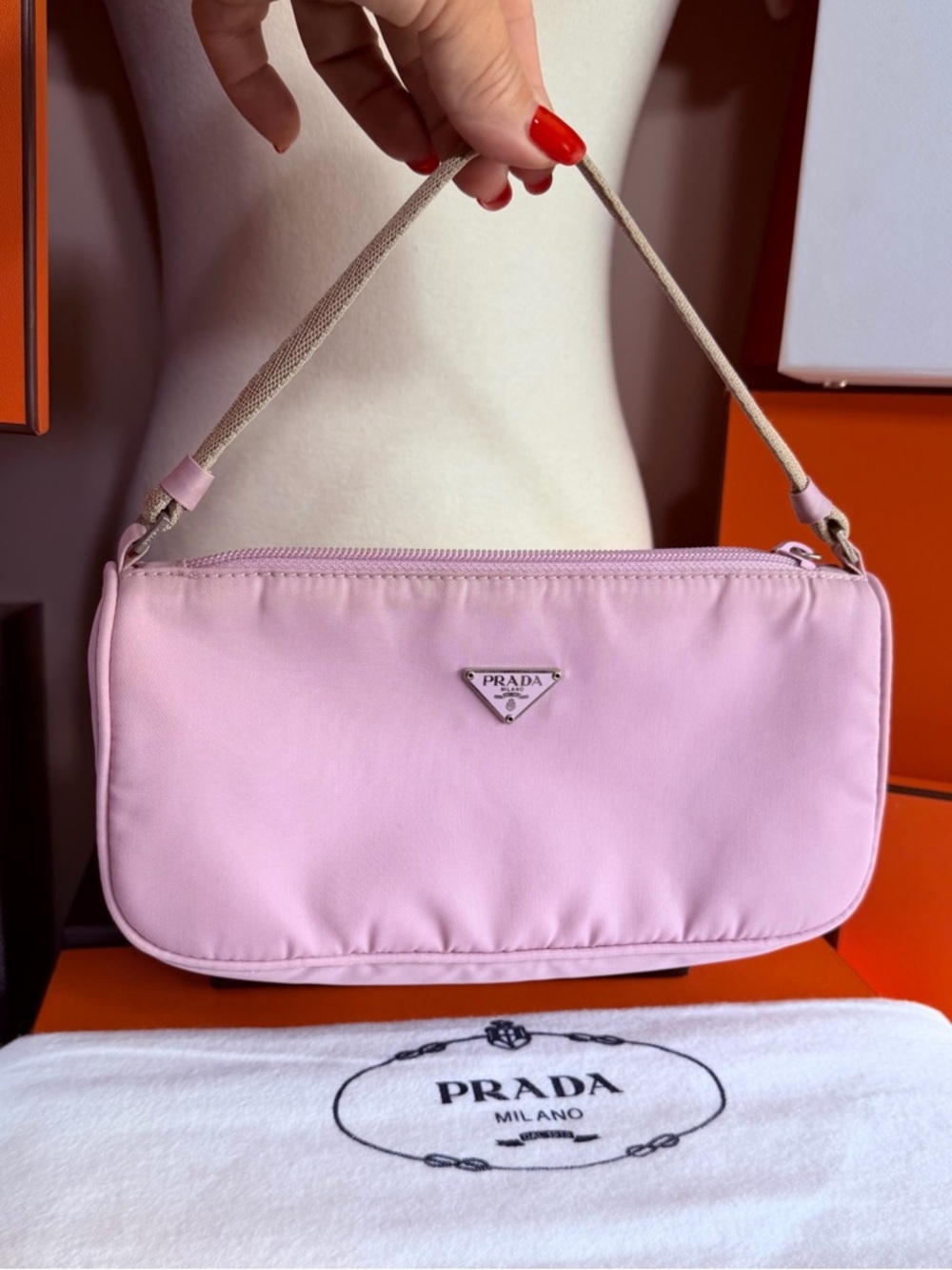 Prada Light Pink Nylon Mini Shoulder Bag! Offers welcome🌟